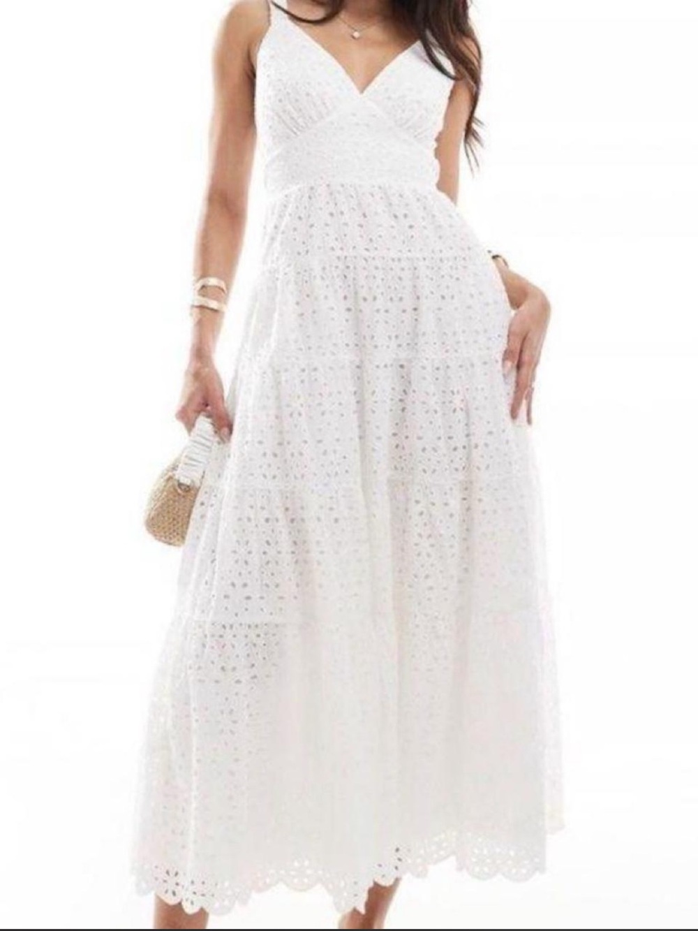 Abercrombie White Eyelet Maxi Dress